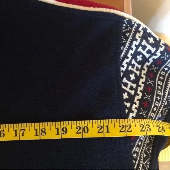 Tommy Hilfiger Mens Vintage Fleece Knit Navy Ski 1/4 Zip Pullover Jacket Sweater - Picture 13 of 15